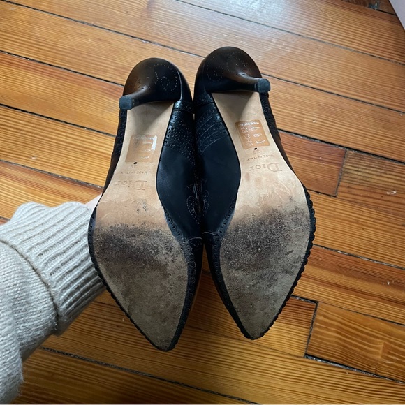 Dior Black Leather Wingtip Oxford Lace Up Bootie - Picture 6 of 14